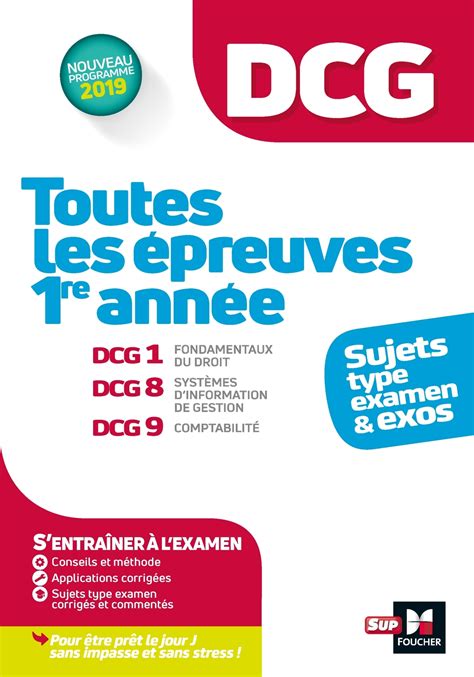 DCG : Toutes les épreuves de 1ère année du DCG 1, 8, 9 - sujets et exos